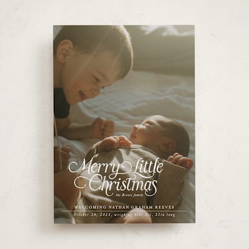 This is a sugar babys first christmas with standard by Jenna Holcomb called our merry little christmas printing on recycled smooth signature in standard