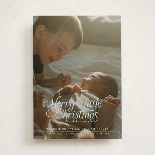This is a frost babys first christmas with standard by Jenna Holcomb called our merry little christmas printing on recycled smooth signature in standard