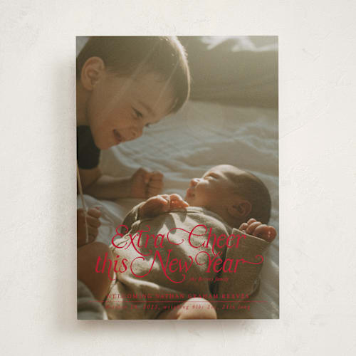 This is a candy cane babys first christmas with standard by Jenna Holcomb called our merry little christmas printing on recycled smooth signature in standard
