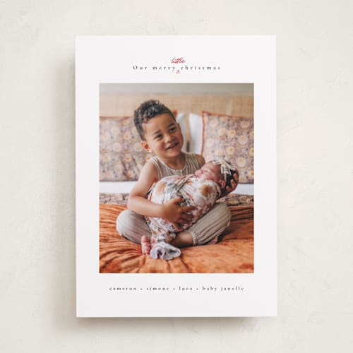 This is a snowflake babys first christmas with standard by Adelyn T. called a new little christmas printing on recycled smooth signature in standard