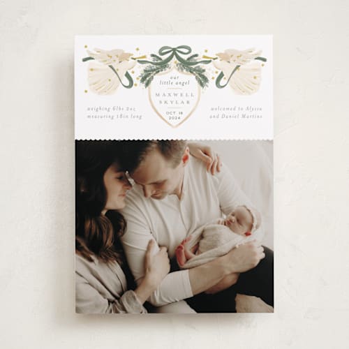 This is a juniper babys first christmas with standard by Jenna Holcomb called our angel printing on recycled smooth signature in standard