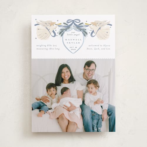 This is a powder babys first christmas with standard by Jenna Holcomb called our angel printing on recycled smooth signature in standard