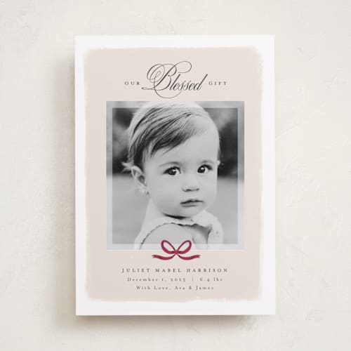 This is a vanilla babys first christmas with standard by Nicoletta Savod called our blessed gift printing on recycled smooth signature in standard