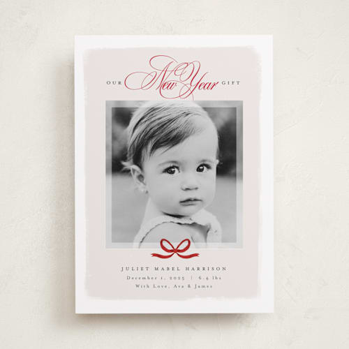 This is a cherry babys first christmas with standard by Nicoletta Savod called our blessed gift printing on recycled smooth signature in standard
