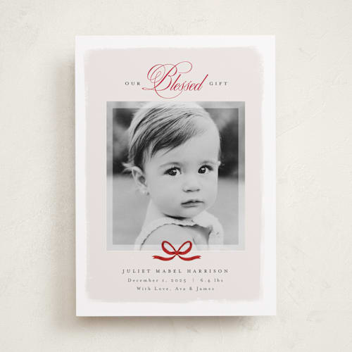 This is a cherry babys first christmas with standard by Nicoletta Savod called our blessed gift printing on recycled smooth signature in standard