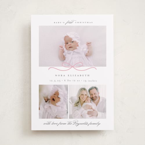 This is a candy babys first christmas with standard by Emily Betts called baby's first printing on recycled smooth signature in standard