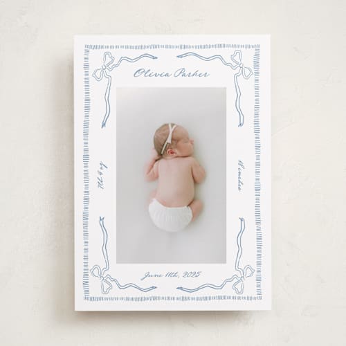 This is a sky birth announcements with standard by Jelena Vuletic called arabella printing on recycled smooth signature in standard