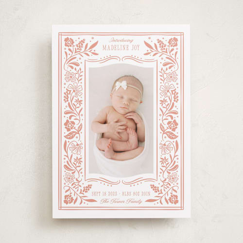 This is a sweet birth announcements with standard by Erin German called storybook printing on smooth signature in standard