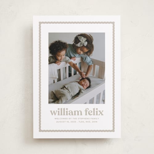 This is a oats birth announcements with standard by Lea Delaveris called first impression printing on recycled smooth signature in standard