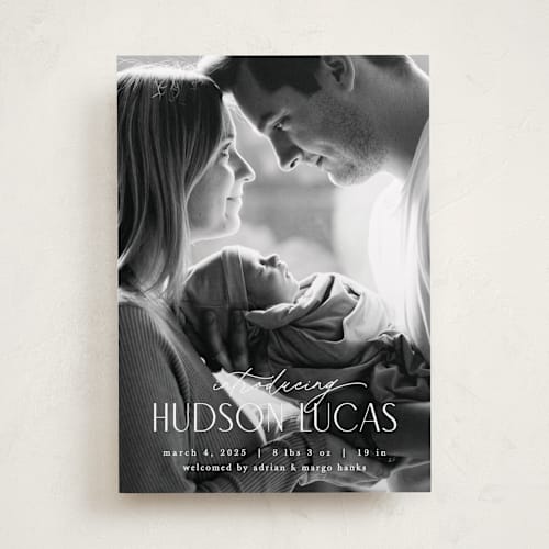 This is a stone birth announcements with standard by Pixel and Hank called little introduction printing on smooth signature in standard