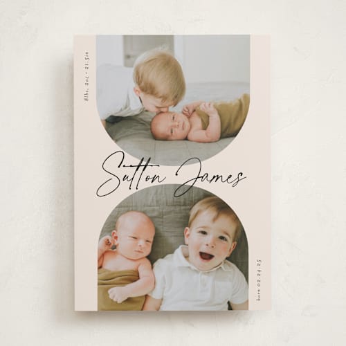 This is a ink birth announcements with standard by Carolyn MacLaren called pals printing on recycled smooth signature in standard