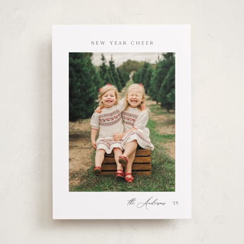 This is a cloud photo christmas cards with standard by Nicole Walsh called merry & blessed printing on recycled smooth signature in standard