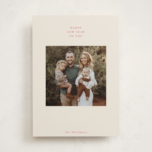 This is a cranberry photo christmas cards with standard by Baumbirdy called traditional peace printing on recycled smooth signature in standard