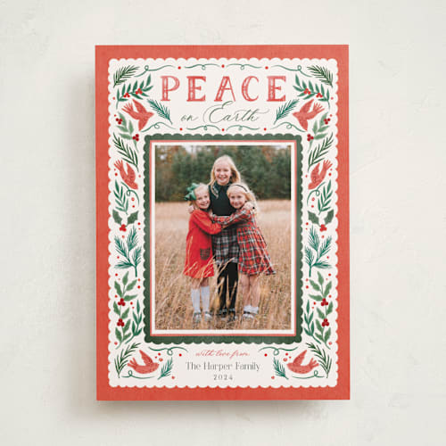 This is a cherry photo christmas cards with standard by Elly called peaceful garden printing on recycled smooth signature in standard