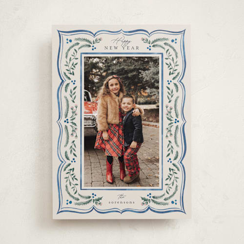 This is a sapphire photo christmas cards with standard by Chris Griffith called scalloped edge holiday printing on recycled smooth signature in standard
