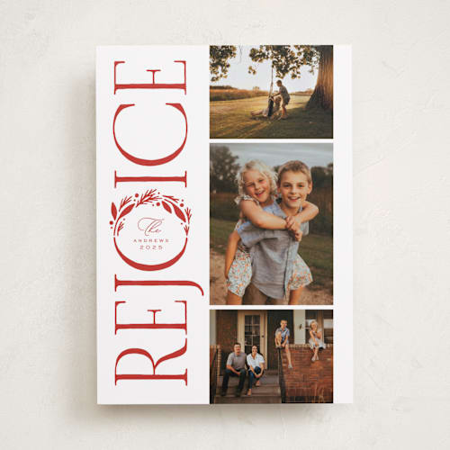 This is a cherry photo christmas cards with standard by Michelle Taylor called greenery details printing on recycled smooth signature in standard