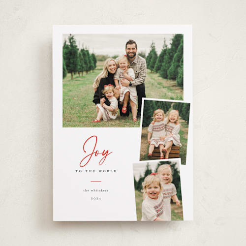 This is a peppermint photo christmas cards with standard by Jessica Williams called simply joy printing on recycled smooth signature in standard