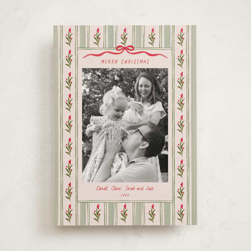 This is a stocking photo christmas cards with standard by Creo Study called hand-drawn vintage garden printing on recycled smooth signature in standard