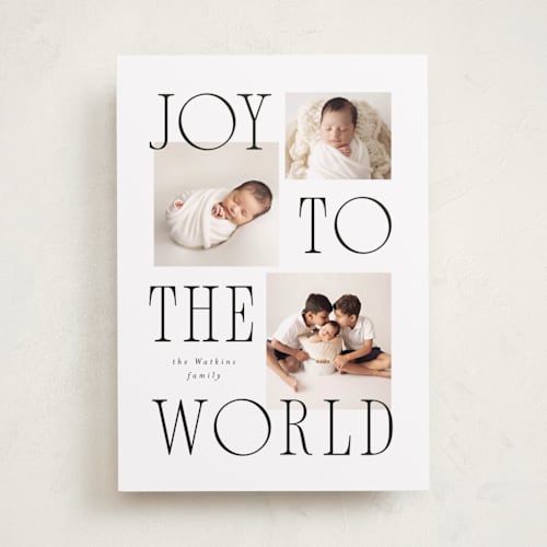 This is a snow photo christmas cards with standard by Everett Paper Goods called aerial printing on recycled smooth signature in standard