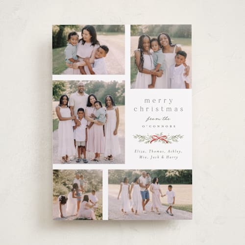 This is a sage photo christmas cards with standard by Everett Paper Goods called multi swag printing on recycled smooth signature in standard