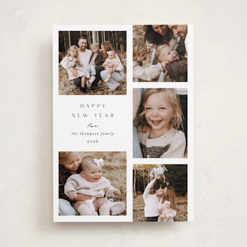 This is a snow photo christmas cards with standard by Ashley Iwafuchi called merriest moments printing on recycled smooth signature in standard