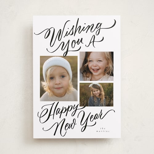 This is a coal photo christmas cards with standard by Elsa Duncan called we wish you printing on recycled smooth signature in standard