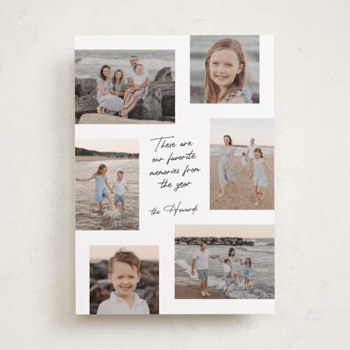 This is a snowflake photo christmas cards with standard by Lisa McLean called merrymakers printing on recycled smooth signature in standard