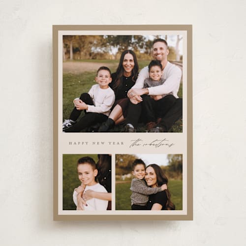 This is a toffee photo christmas cards with standard by Amy Kross called plaza printing on recycled smooth signature in standard