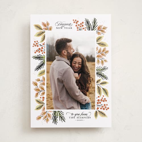 This is a clay photo christmas cards with standard by Kimberly Morgan called verdancy printing on recycled smooth signature in standard
