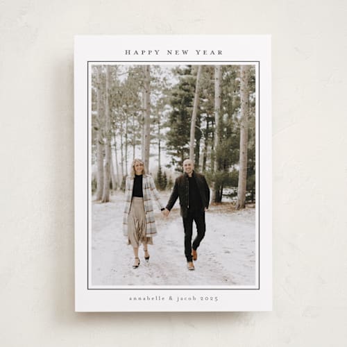 This is a snow photo christmas cards with standard by Nicole Walsh called minimalist frame printing on recycled smooth signature in standard