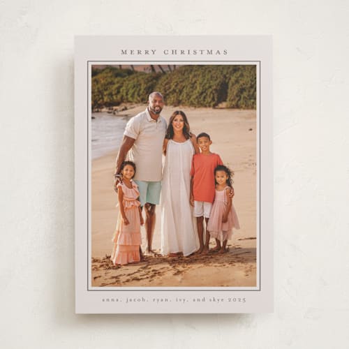 This is a stone photo christmas cards with standard by Nicole Walsh called minimalist frame printing on recycled smooth signature in standard
