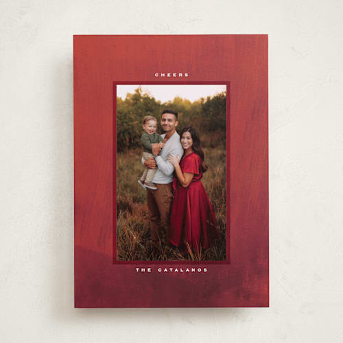 This is a manzanita photo christmas cards with standard by Kamala Nahas called brushed texture printing on recycled smooth signature in standard