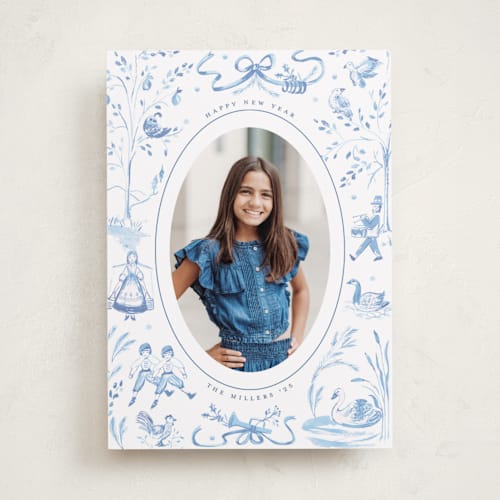 This is a ice photo christmas cards with standard by Teju Reval called 12 days of christmas toile printing on recycled smooth signature in standard