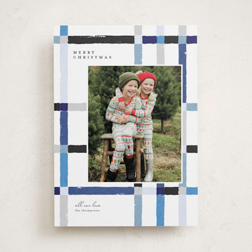 This is a ocean photo christmas cards with standard by Carrie ONeal called knitted plaid printing on recycled smooth signature in standard