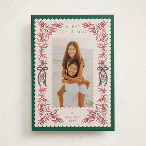 This is a moss photo christmas cards with standard by Chris Griffith called holiday gifts printing on recycled smooth signature in standard