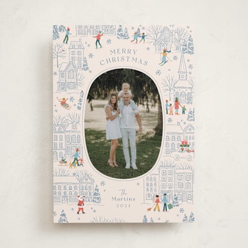 This is a blue spruce photo christmas cards with standard by Jennifer Wick called homeward bound printing on recycled smooth signature in standard
