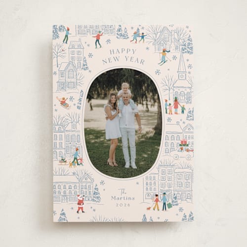 This is a blue spruce photo christmas cards with standard by Jennifer Wick called homeward bound printing on recycled smooth signature in standard