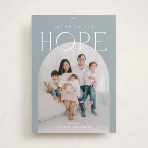 This is a wintermint photo christmas cards with standard by Blustery August called hope printing on recycled smooth signature in standard