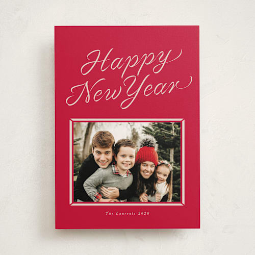 This is a candy cane photo christmas cards with standard by Vivian Yiwing called frame ribbon printing on recycled smooth signature in standard