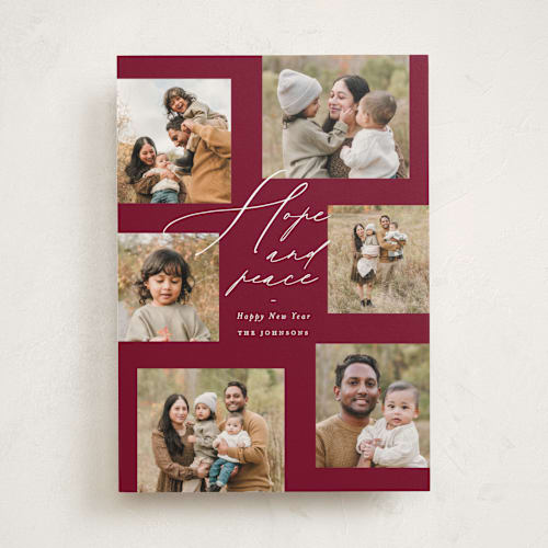 This is a cranberry photo christmas cards with standard by Rebecca Durflinger called god is good printing on recycled smooth signature in standard