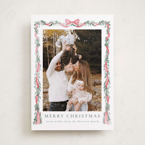 This is a wreath photo christmas cards with standard by Petra Kern called festival printing on recycled smooth signature in standard