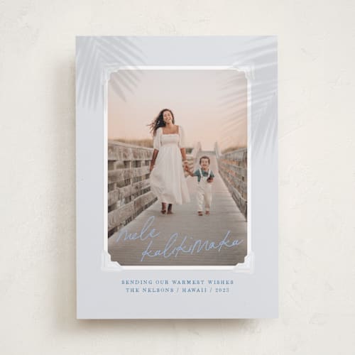 This is a sky photo christmas cards with standard by Design Lotus called christmas vacay printing on recycled smooth signature in standard