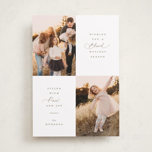 This is a gingerbread photo christmas cards with standard by Kristie Kern called fields printing on recycled smooth signature in standard