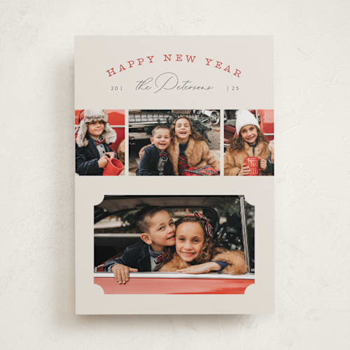 This is a buttercream photo christmas cards with standard by Michelle Taylor called joyous mix printing on recycled smooth signature in standard