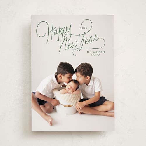 This is a pine photo christmas cards with standard by Lauren Chism called up top printing on recycled smooth signature in standard