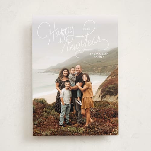 This is a snow photo christmas cards with standard by Lauren Chism called up top printing on recycled smooth signature in standard