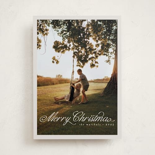 This is a marshmallow photo christmas cards with standard by Pati Cascino called noelle printing on recycled smooth signature in standard