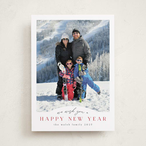 This is a stocking photo christmas cards with standard by Nicole Walsh called slight arch printing on recycled smooth signature in standard