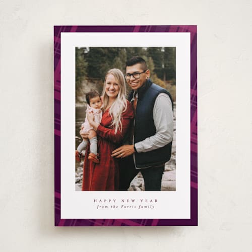 This is a jam photo christmas cards with standard by Lea Delaveris called plaid framed printing on recycled smooth signature in standard