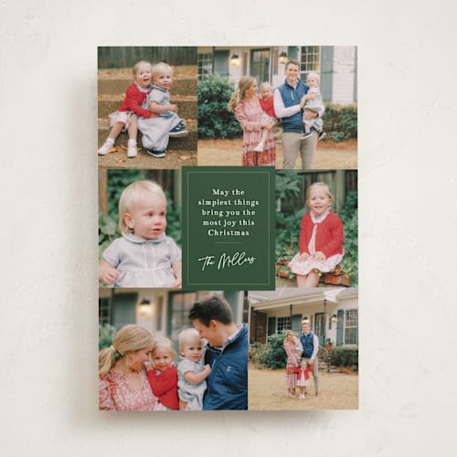 This is a juniper photo christmas cards with standard by Jennifer Wick called post script printing on recycled smooth signature in standard
